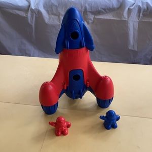 Green Toys Red and Blue Rocket with 2 Astronauts, Like New